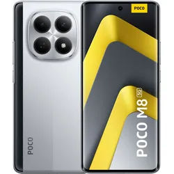 XIAOMI Smartphone "POCO M8 5G", Energieeffizienz: B (A-G), silber, 512 GB, Mobiltelefone