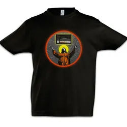 Urban Backwoods Print-Shirt Jesus Holy 808 Kinder T-Shirt Synthesizer Electro Techno LFO Musik (1-tlg) Music DJ MC Elektro schwarz 134/146