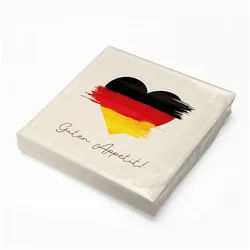 itenga Papierserviette itenga 20x Serviette Herz Flagge DEUTSCHLAND