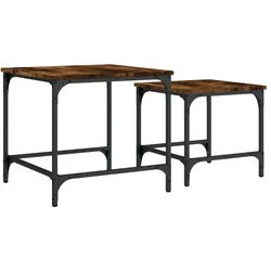 vidaXL Couchtisch Satztische 2 Stk. Räuchereiche Holzwerkstoff (2-St)