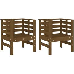 vidaXL Gartenstühle 2 Stk. Honigbraun 61,5x53x71 cm Massivholz Kiefer