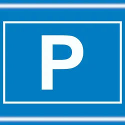 HB-Druck P Parkplatz Schild waagerecht A6 Rückseite selbstklebend