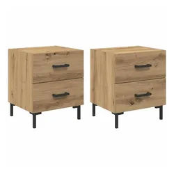vidaXL Nachttisch 40 x 35 x 47,5 cm Nachtschrank Nachttisch 2 pcs Artisan-Eiche 40x35x47 braun