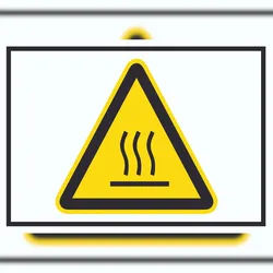 HB-Druck Achtung heiß Symbol Schild A5 (148x210mm)
