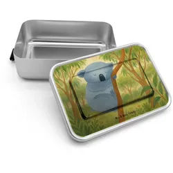 Mr. & Mrs. Panda Butterdose Koalabär Design, Lunchdose, Weiß, Bär, schlafen, Lunchdose, Frühstück, Premium Aluminium, (Packung), Schul Brotdose Blech Brotdose Butterbrotdose weiß