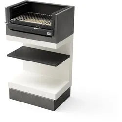 MAESTRO FERRETERO MF - Eingebauter Grill für Holz und Holzkohle, Modell KITAWAY MINI GRILL (Grau/Weiß - 63 x 41,5 x 110 cm) REF: T00979
