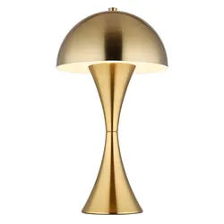 Tischleuchte messingfarben Tischlampe Schlafzimmerleuchte Leselampe Nachttischlampe, Metall, 1x E27 Fassung, DxH 20x36,1 cm
