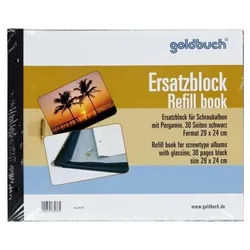 Goldbuch Fotoalbum Ersatzblock 83 076 schwarz 29x24cm für Schraubalbe