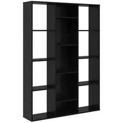 vidaXL Raumteiler Raumteiler Schwarz Eichen-Optik 100 x 24 x 140 cm Holzwerkstoff, 1-tlg. schwarz