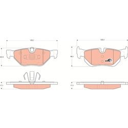 TRW Bremsbeläge Hinten (GDB1626) für BMW 1 X1 3 Series | Scheibenbremsbelagsatz,