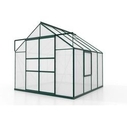 Xxxl Gewächshausbausatz , Smaragdgrün , Metall, Kunststoff , 257x231.8x258 cm , Gartenzubehör, Garten- & Gewächshäuser