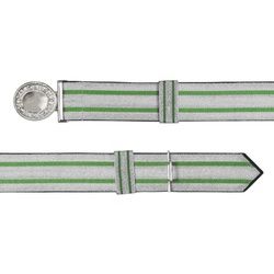 Feldbinde silber mit grünen Streifen (grün National) - 120-140cm | ohne Emblem