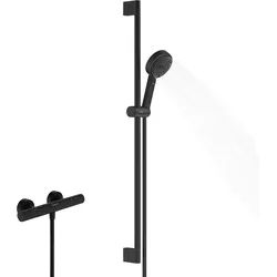 hansgrohe Pulsify Select S Brauseset 105, 3-jet Relaxation, Ecostat Fine, EcoSmart, Brausestange 900mm, 24261670, Farbe: Mattschwarz