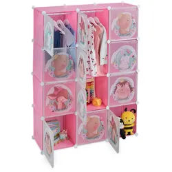 Relaxdays Kindersteckregal , Rosa , Kunststoff, Metall , 110x145x37 cm , Babymöbel & Kindermöbel, Babyzimmer, Babyregale & Kinderregale