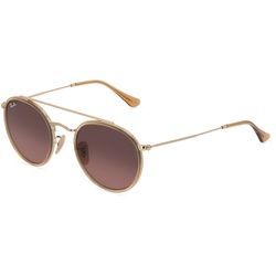 Ray-Ban RB3647N Unisex-Sonnenbrille Vollrand Rund Metall-Gestell, Gold