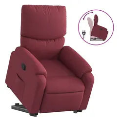 vidaXL Relaxsessel, Sessel mit Aufstehhilfe Weinrot Stoff