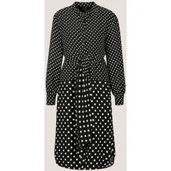 Sommerkleid MADELEINE "Wickelkleid Tupfenkleid mit Wickeloptik", Damen, Gr. 48, N-Gr, schwarz, wollweiß, Obermaterial: 100% Polyester PES., Modern, tailliert, Kleider Sommerkleid, Wickeloptik