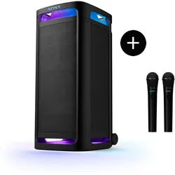 Sony ULT Tower 9AC + Micro (UVP 149) Party-Lautsprecher Stereo (A2DP Bluetooth, Bluetooth, AVRCP Bluetooth, 80 W, Bluetooth - Erweiterte Rauschunterdrückung, Duettunterstützung) schwarz