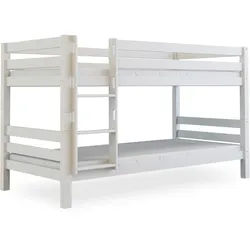 Bubema Malu – Kinder Etagenbett/Hochbett, Buche massiv, mit oder ohne Rutsche, natur oder weiß - Weiß lackiert/Ohne Rutsche