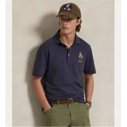 Polo Ralph Lauren für Herren. 710P00083001 Bear Custom Slim Pique Polo Bear Custom Slim Polo Blau (M), Lässig, Baumwolle, Kurzarm