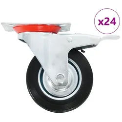 vidaXL Schwerlastrolle 24 Stk. Lenkrollen 100 mm, (24-St) schwarz