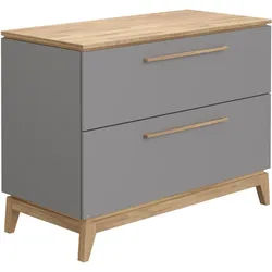 Paidi Wickelkommode , Grau , Holz , Eiche , massiv , 2 Schubladen , 123.3x92.1x57.2 cm , Blauer Engel, Goldenes M , Baby & Kindermöbel, Babyzimmer, Wickelkommoden & Zubehör, Wickelkommoden