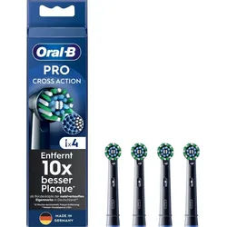 Oral-B Aufsteckbürsten Pro Cross Action Black / Schwarz, 4er Pack, Anpassungsfähige X-förmige Borsten