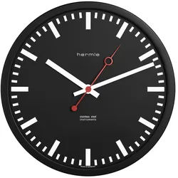 Hermle Wanduhr Hermle 30471-742100 Wanduhr Quarz schwarz schwarz