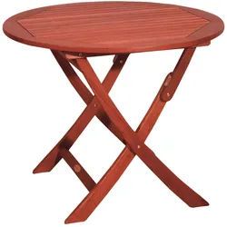 Gardenson Gartentisch , Braun , Holz , Eukalyptusholz , Hartholz , rund , eckig, X-Form , 73x90x90 cm , gastro- und objekttauglich, klappbar, lichtecht, regenabweisend, UV-beständig, wetterbeständig, platzsparend , Gartenmöbel, Gartentische