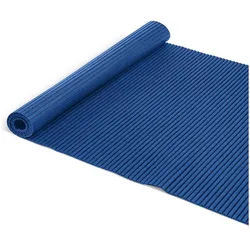 ANRO Schaum-Badematte Antirutschmatte Weichschaummatte Badezimmer Entspannung, Höhe 5 mm, strapazierfähig, Drainage Effekt, Rillen, wasserdurchlässig, rutschhemmend, pflegeleicht, Weich, Rutschfest, Rutschhemmend, Schnelltrockend, mit Drainagelöchern, Modern, Praktisch, PVC, Eckig, Geprägt blau Eckig | 65 cm x 240 cm x 5 mm