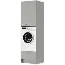 Nobilia Waschmaschinenschrank , Grau , Metall , 63.2x216.6x58.2 cm , Blauer Engel, Pefc, Goldenes M, Made in Germany, DGM-Klimapakt , Waschküche, Waschmaschinenschrank