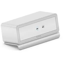 mediahub2 - 7 Steckplätze, freistehend auf dem Tisch - weißes Gehäuse und mattweiße Module. M2 Dock. Buchse - Keine. Ste