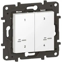 Legrand 863604 Niloe Step with Netatmo Szenentaster 4-Fach Ultraweiß