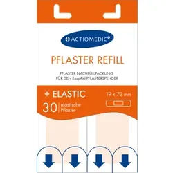 Actiomedic® EasyAid ELASTIC Pflasterstrips, 19 x 72 mm, Elastische Wundpflaster, 1 Packung = 30 Stück