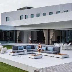 Jati & Kebon Set Loungesystem Bari II - wie abgebildet, Farbe wählbar - ohne Dekokissen
