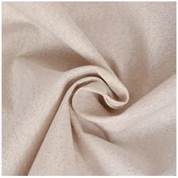 SCHÖNER LEBEN. Stoff Dekostoff Meterware Leinenlook Lurexeffekte Glamour creme gold 1,40m, mit Metallic-Effekt weiß