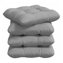 vidaXL Sitzauflage Sitzkissen 4 pcs Wolkengrau 45 x 45 x 12 cm Stoff, (4 St) grau