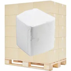 Toilettenpapier, Einzelblätter, 2-lagig, weiss, 100% Zellstoff, Blattformat: 10 x 22 cm, 1⁄2 Palette = 18 Kartons = 162000 Blatt