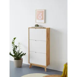 OTTO home Schuhschrank Pandrup mit 3 Klappen, ca. 5 Paar Schuhe pro Klappe, Höhe 125 cm weiß