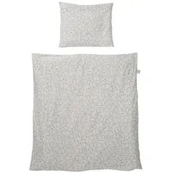 roba® Babybettwäsche Wiegenbettwäsche, Kissenbezug 40 x 35 cm / Deckenbezug 80 x 80 cm grau