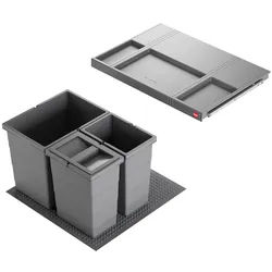 Hailo Einbaumülleimer Hailo Allegro System 3x Abfall Mülleimer Küche Einbau 60cm Schublade, siehe Beschreibung grau