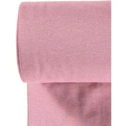 SCHÖNER LEBEN. Stoff Bündchenstoff Meterware Baumwolle Yarn Dyed Streifen fein rosa 35cm, allergikergeeignet rosa