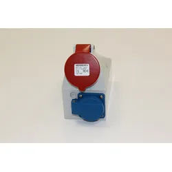 Mennekes Steckdose Mennekes CEE-Kombi-Wandsteckdose 1649 1xSchuko 1xCEE 16A, schraubenlose Anschlusstechnik