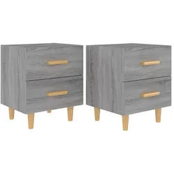 vidaXL Nachttisch NA Nachttische2er Set Grau Sonoma 40x35x47,5 cm Nachtkonsole Tisch grau