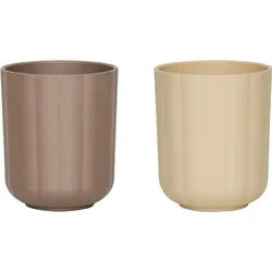 Pullo Kinderbecher, braun und beige, 2er-Set