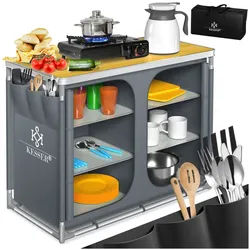 KESSER Campingschrank Campingschrank, Campingküche mit Aluminiumgestell grau
