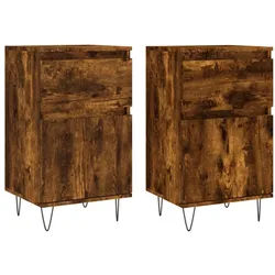 vidaXL Sideboard NA Sideboards 2 Stk Räuchereiche 40x35x70 cm Spanplatte braun