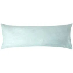 Homescapes Seitenschläferkissenbezug Damast-Streifen, 48/136 cm , Blau , Textil , Gestreift , Rechteckig , 50x140 cm , Oeko-Tex® , Heimtextilien, Bettwäsche & Leintücher, Bettwäsche