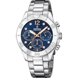 Festina Quarz Damen Boyfriend F20603/3 - blau,silber - 39.0mm