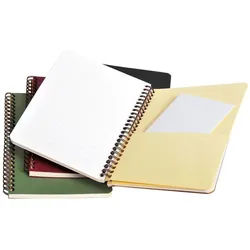 CLAIREFONTAINE Notizblock Spiralbuch A5 Agebag 3 Taschen liniert 60 Blatt braun braun